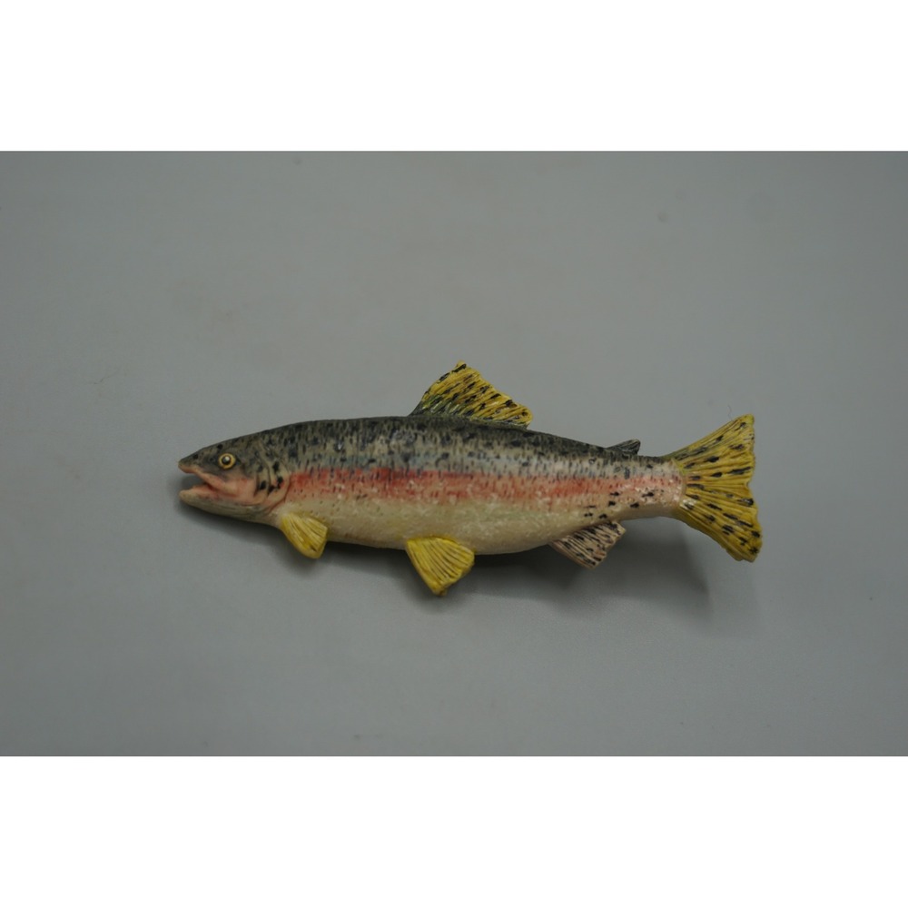 Vintage Rainbow Trout Tie Clip Resin Fish Alligator Clasp Mens Fishing Accessory